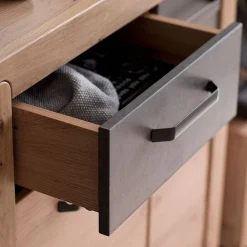 Wohnen Schuhschränke*Schuhschrank in Wildeiche mit Dunkelgrau - Carry