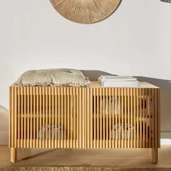 Wohnen Schuhschränke*Schuhschrank mit Lamellen-Türen - Azuro