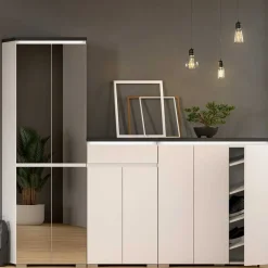 Wohnen Schuhschrank mit vier Spiegeltüren - Suad