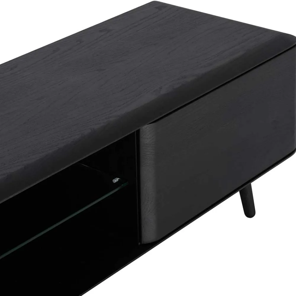 Wohnen Sideboards & Kommoden|Retro Möbel*Schwarz geöltes TV Board aus Eiche - Vlotho