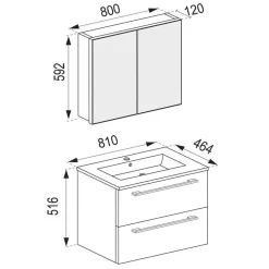 Wohnen Schwarze Badezimmer Einrichtungsset - Gloriella (vierteilig)