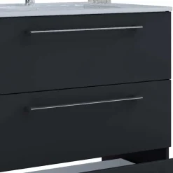 Wohnen Schwarze Badezimmermöbel mit Weiß - Gloriella (dreiteilig)