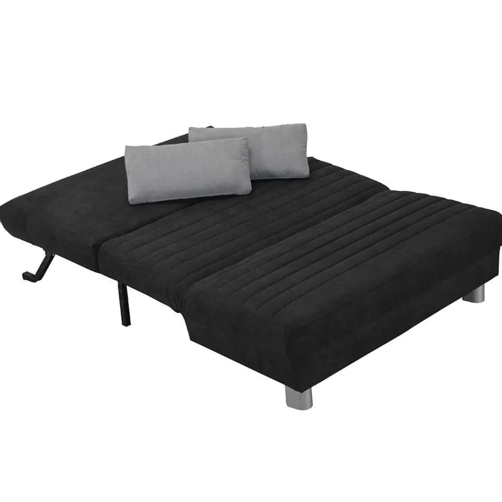 Wohnen Sofas|Sofa*Schwarze Bettcouch mit grauen Kissen Namino & Metall Gestell