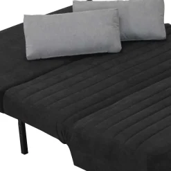 Wohnen Sofas|Sofa*Schwarze Bettcouch mit grauen Kissen Namino & Metall Gestell