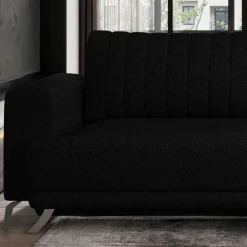 Wohnen Sofas|Sofa*Schwarze Bettcouch mit zwei Sitzplätzen - Vaney