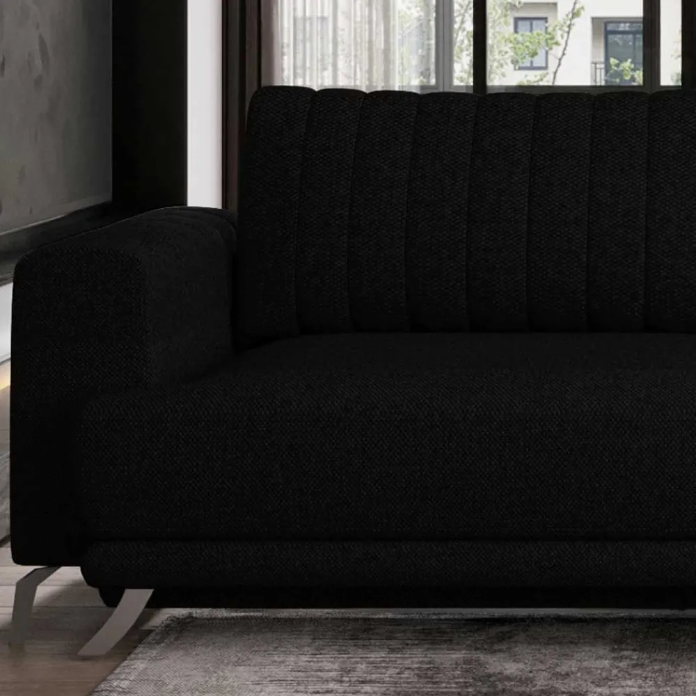 Wohnen Sofas|Sofa*Schwarze Bettcouch mit zwei Sitzplätzen - Vaney