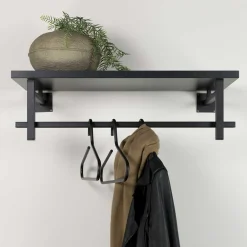 Wohnen Schwarze Design Wandgarderobe modern - Unesc