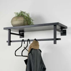Wohnen Schwarze Design Wandgarderobe modern - Unesc