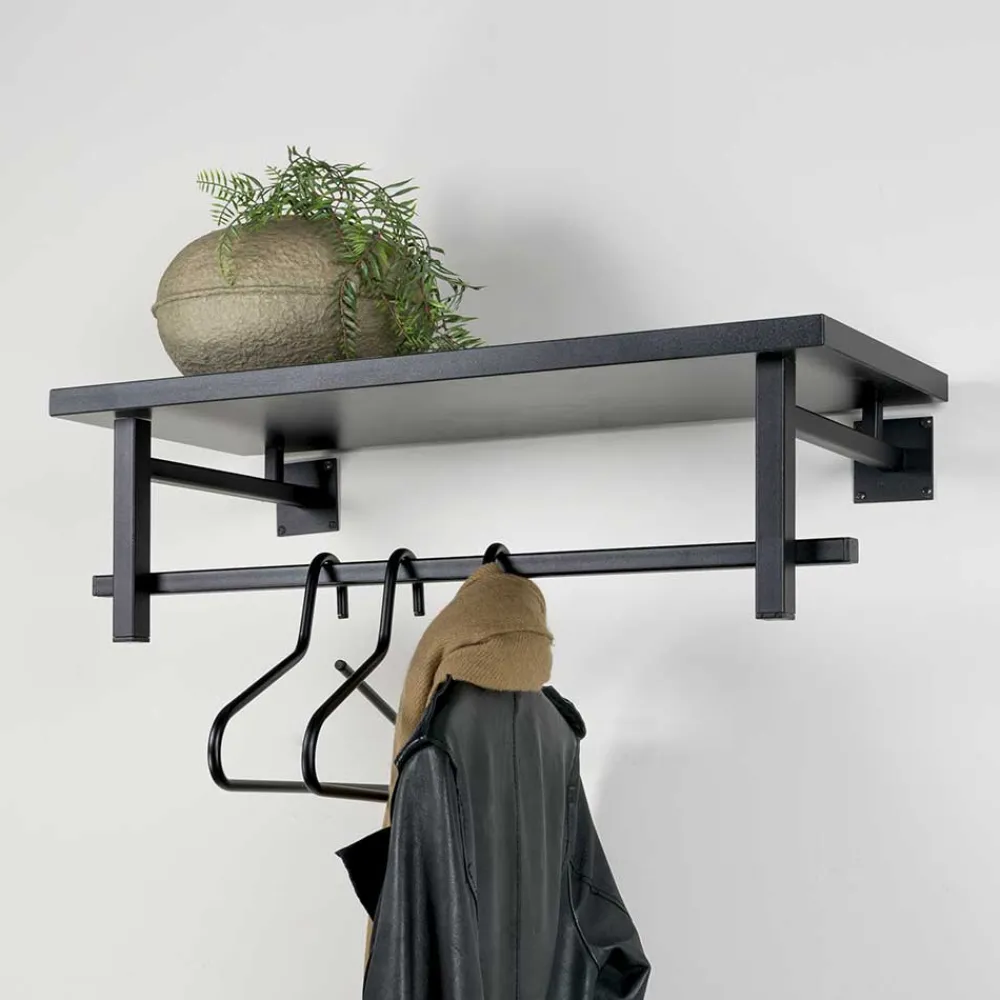 Wohnen Schwarze Design Wandgarderobe modern - Unesc