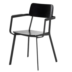 Wohnen Esszimmerstühle|Wohnzimmerstühle*Schwarze Designstühle mit Armlehnen - Lejadro (4er Set)