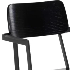 Wohnen Esszimmerstühle|Wohnzimmerstühle*Schwarze Designstühle mit Armlehnen - Lejadro (4er Set)