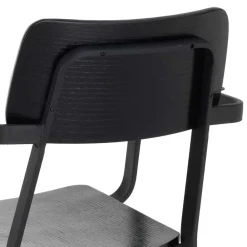 Wohnen Esszimmerstühle|Wohnzimmerstühle*Schwarze Designstühle mit Armlehnen - Lejadro (4er Set)