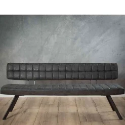 Wohnen Schwarze Esszimmerbank mit Lehne - Jaitur