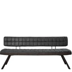 Wohnen Schwarze Esszimmerbank mit Lehne - Jaitur