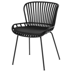 Wohnen Küchenstühle|Esszimmerstühle*Schwarze Esszimmerstühle mit Polster - Pavias (4er Set)