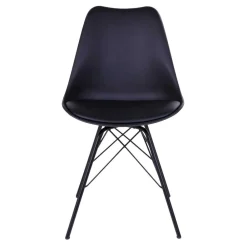 Wohnen Skandinavische Möbel|Küchenstühle*Schwarze Küchenstühle mit Schalensitz - Verbandro (2er Set)