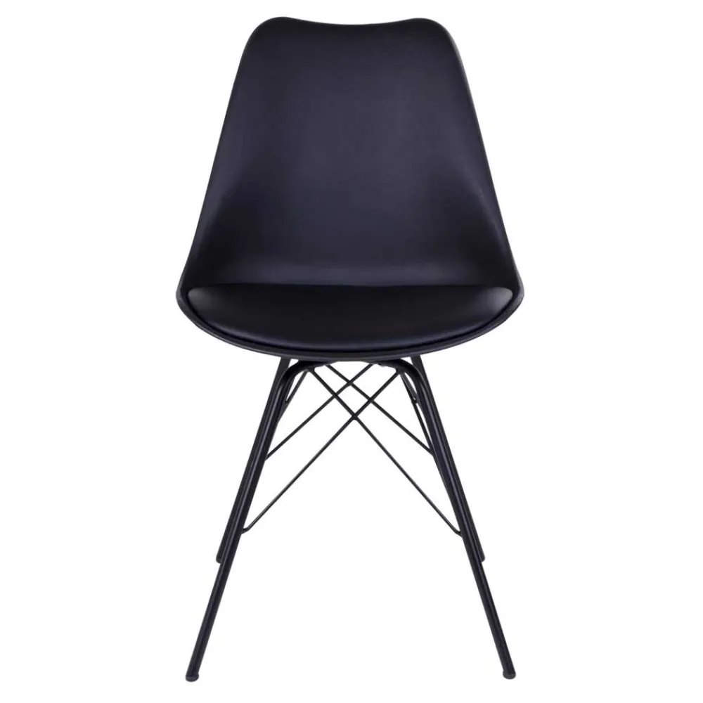 Wohnen Skandinavische Möbel|Küchenstühle*Schwarze Küchenstühle mit Schalensitz - Verbandro (2er Set)