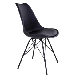 Wohnen Skandinavische Möbel|Küchenstühle*Schwarze Küchenstühle mit Schalensitz - Verbandro (2er Set)