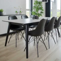 Wohnen Skandinavische Möbel|Küchenstühle*Schwarze Küchenstühle mit Schalensitz - Verbandro (2er Set)