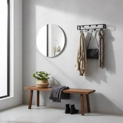 Wohnen Schwarze Kompakt-Garderobe mit 7 Haken - Satroni