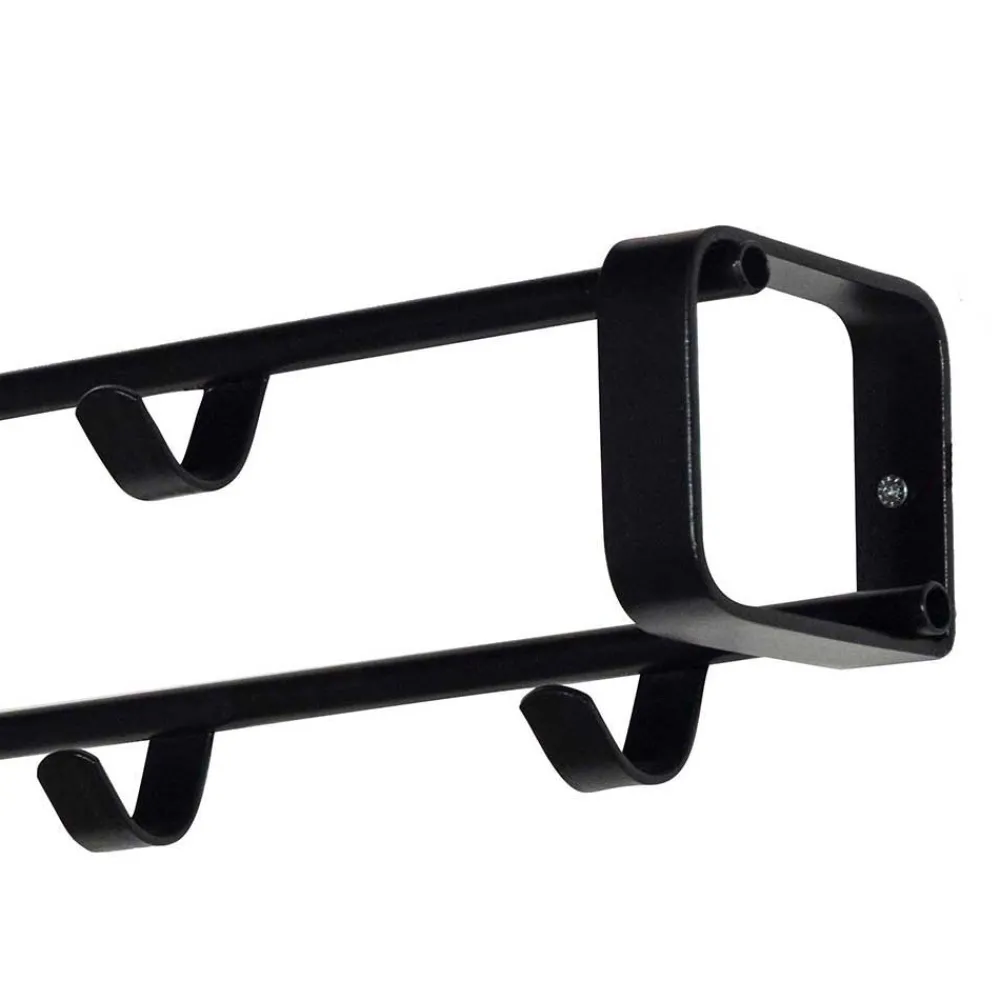 Wohnen Schwarze Kompakt-Garderobe mit 7 Haken - Satroni