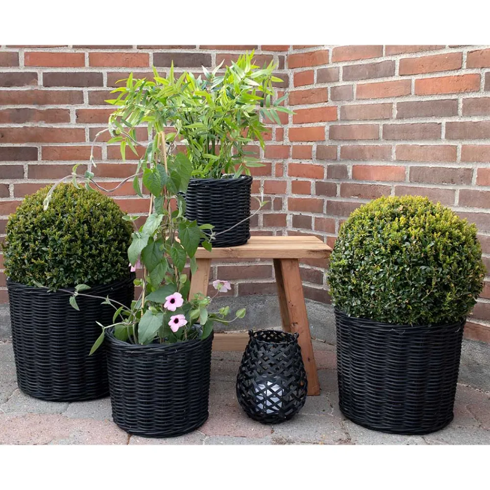 Wohnen Schwarze Körbe aus Rattan Geflecht - Swan (vierteilig)