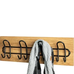 Wohnen Garderoben|Garderoben*Schwarze Metall Hakenleiste mit 8 Haken - Akke