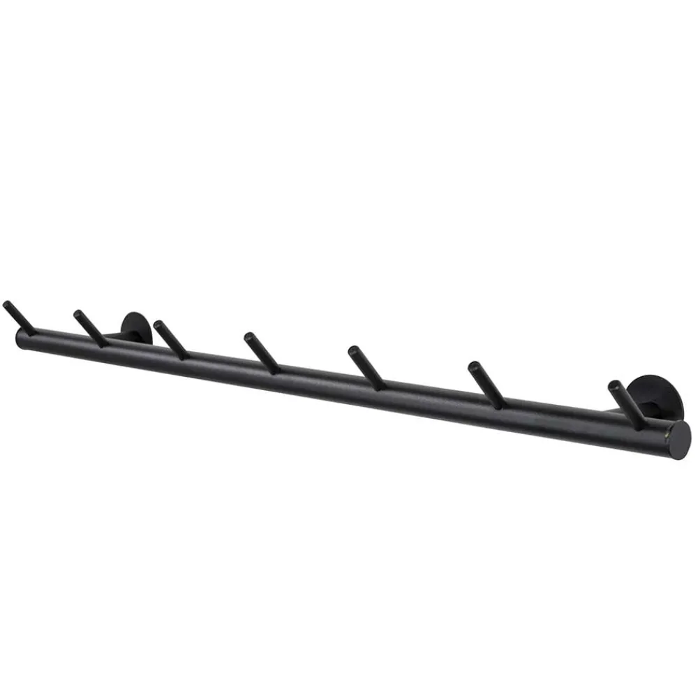 Wohnen Schwarze Metallgarderobe mit 7 Haken - Kaserta