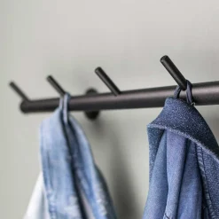 Wohnen Schwarze Metallgarderobe mit 7 Haken - Kaserta