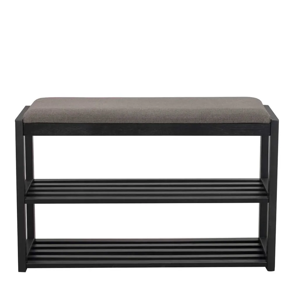 Wohnen Schuhschränke|Garderobenbänke*Schwarze Schuhbank aus Eichenholz - Geskan