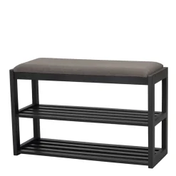 Wohnen Schuhschränke|Garderobenbänke*Schwarze Schuhbank aus Eichenholz - Geskan