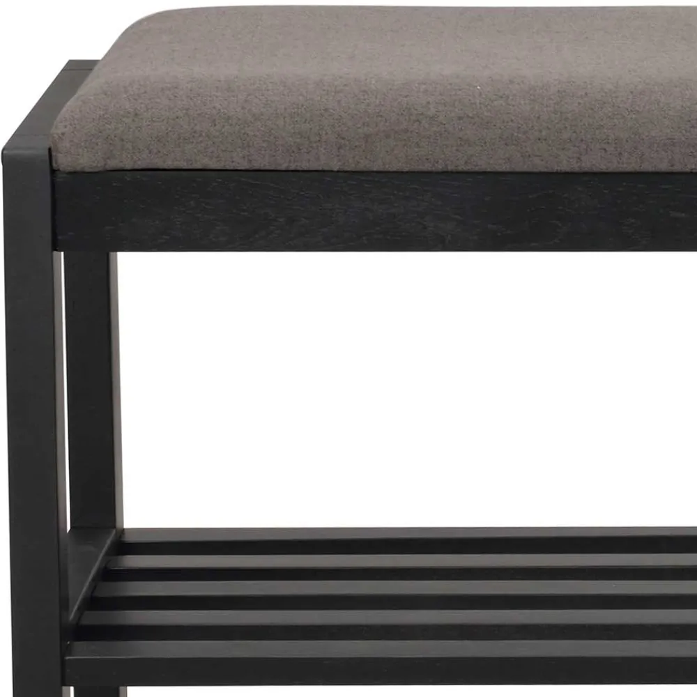 Wohnen Schuhschränke|Garderobenbänke*Schwarze Schuhbank aus Eichenholz - Geskan