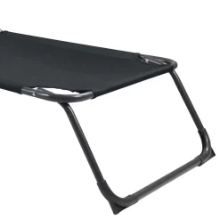 Wohnen Balkonmöbel|Metall-Gartenmöbel*Schwarze Sonnenliege zusammenklappbar - Ambia