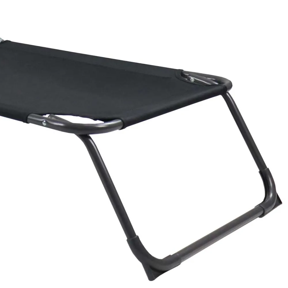 Wohnen Balkonmöbel|Metall-Gartenmöbel*Schwarze Sonnenliege zusammenklappbar - Ambia