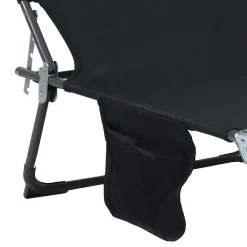 Wohnen Balkonmöbel|Metall-Gartenmöbel*Schwarze Sonnenliege zusammenklappbar - Ambia