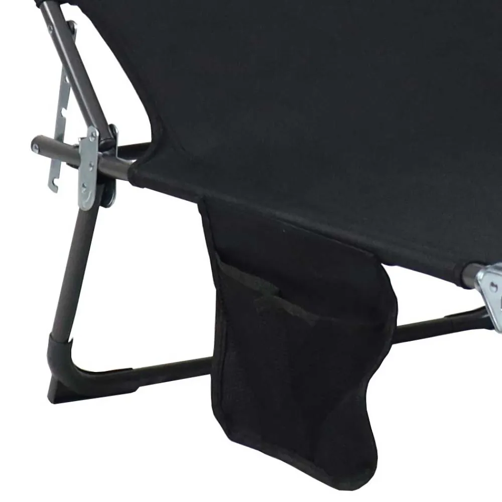 Wohnen Balkonmöbel|Metall-Gartenmöbel*Schwarze Sonnenliege zusammenklappbar - Ambia