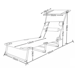 Wohnen Balkonmöbel|Metall-Gartenmöbel*Schwarze Sonnenliege zusammenklappbar - Ambia