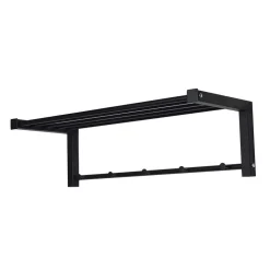 Wohnen Garderoben|Garderoben*Schwarze Stahl Wandgarderobe mit Hutablage - Tattra