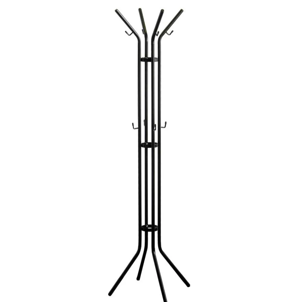 Wohnen Bürogarderoben*Schwarze Standgarderobe aus Stahl - Rubertus