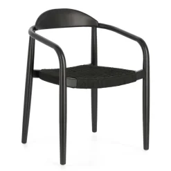 Wohnen Schwarze Stühle aus Akazie & Kordel - Varioma (4er Set)