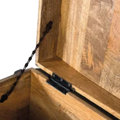 Wohnen Schwarze Truhe mit bunter Blumen Malerei - Sacrala