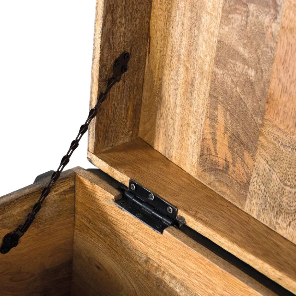 Wohnen Schwarze Truhe mit bunter Blumen Malerei - Sacrala