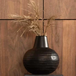 Wohnen Schwarze Vasen aus Aluminium - Nesaris (2er Set)