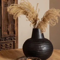 Wohnen Schwarze Vasen aus Aluminium - Nesaris (2er Set)