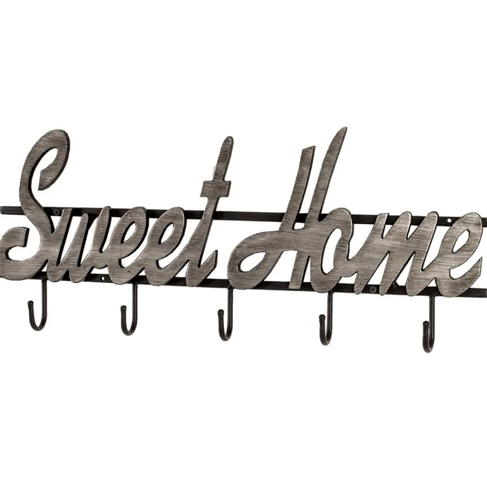 Wohnen Bürogarderoben|Garderoben*Schwarze Wandgarderobe mit Schriftzug - Geniale