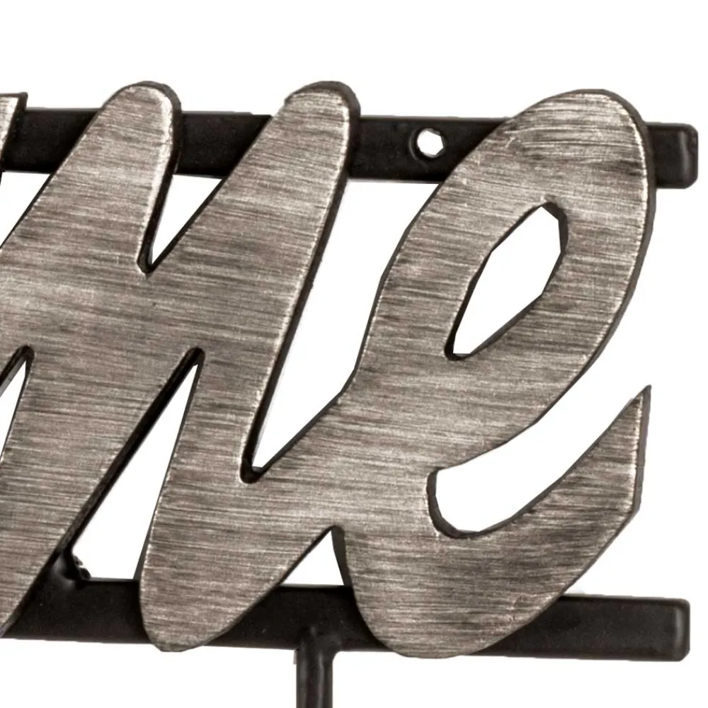 Wohnen Bürogarderoben|Garderoben*Schwarze Wandgarderobe mit Schriftzug - Geniale