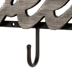 Wohnen Bürogarderoben|Garderoben*Schwarze Wandgarderobe mit Schriftzug - Geniale