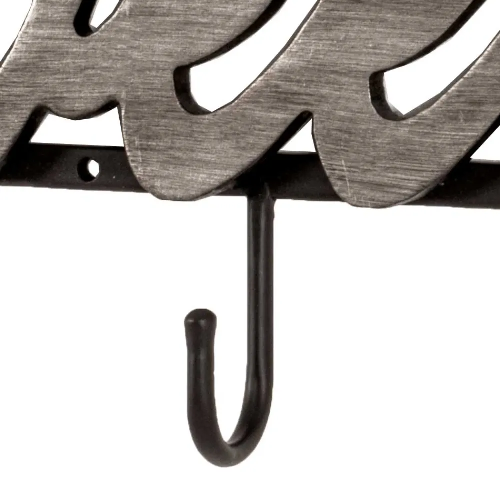 Wohnen Bürogarderoben|Garderoben*Schwarze Wandgarderobe mit Schriftzug - Geniale