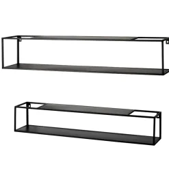 Wohnen Esszimmerregale|Regale*Schwarze Wandregale Set - Mikene (zweiteilig)