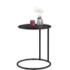Wohnen Telefontische*Schwarzer Anstelltisch in Rund 45cm - Odyssena